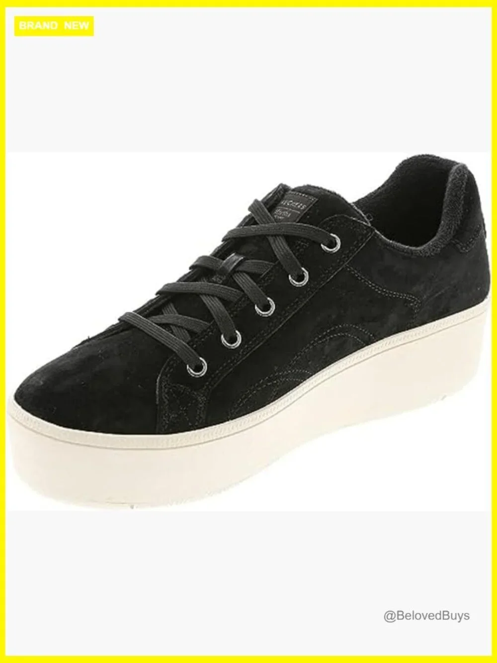 Suede Leather Lace-Up Platform Sneakers with Memory Foam